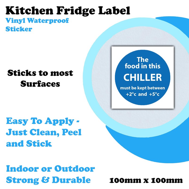 2-Pack - Chiller Fridge Temperature Reminder Label Sign - Kitchen