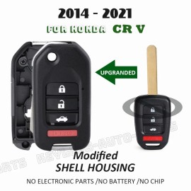 KeylessAutoParts for Honda CR-V 2014-2021 Modified Flip Remote Key Shell Case MLBHLIK6-1TA