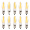 10Pcs E12 Long Filament Light Bulbs 3W AC110V Chandelier Ceiling