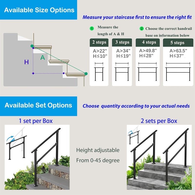 Wrought Iron Handrails for Outdoor Steps - Exterior Hand Rails