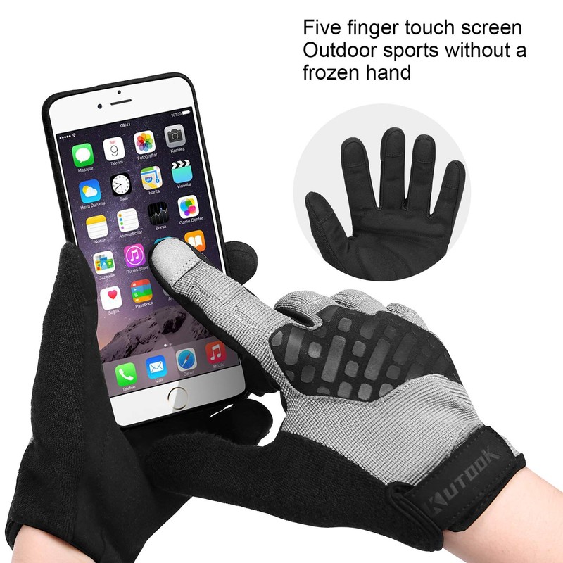 KUTOOK Airsoft Gloves Bike Gloves Men Touchscreen for Shooting Grey