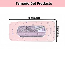 THJOPOKEEL 7 piezas compas escolar, metal durable exterior caso conjunto, transportador y brújula conjunto con regla transportador borrador para estudiantes de matemáticas (Azul)