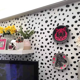67 Black Polka Dot Stickers Irregular Polka Dot Wall Stickers Animal Stickers Dalmation Spot Wall Home Nursery Wall Art Peel and Stick Wall Decor Black Removable Circles for Home Wall Decoration