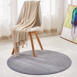 SK Studio Short Pile Rug, Round, Soft Designer Plain Flooring, Non-Slip Rugs for Kitchen, Dining Room, Teenager's Room, Children's Room, Camel, 100 cm