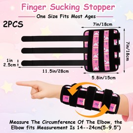 Pack of 2 Thumb Sucking Stoppers for Thumb Sucking and Fingernails Chewing Stop, Attachable with Fastening, Adjustable Thumb Protection, Anti Fingernail Chewing (Pink Pony)