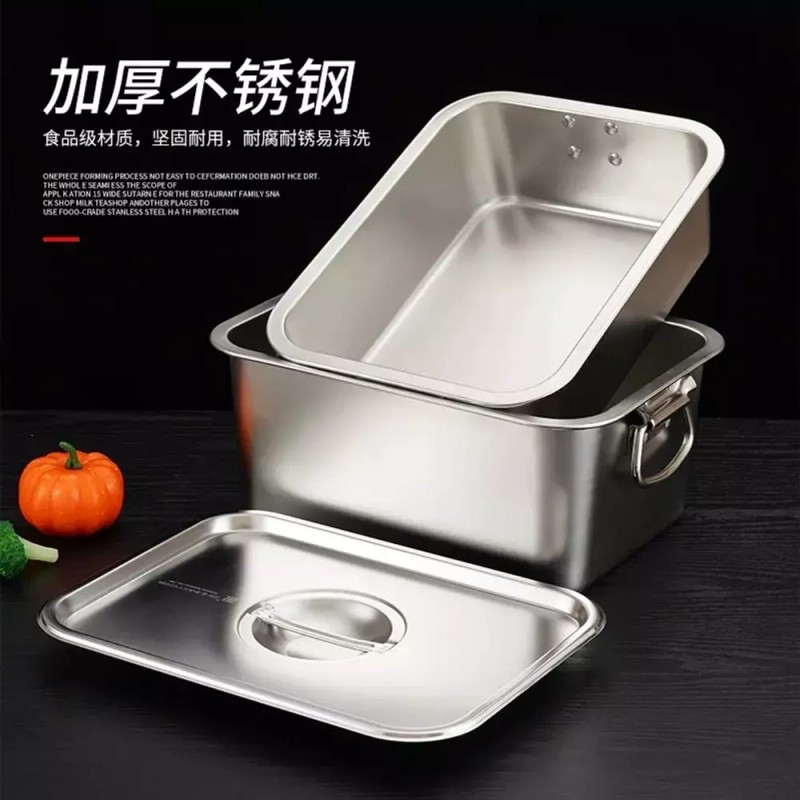 대형 바트 뚜껑 50x35x0 스텐통 손잡이 덮개 밧드 대용량 스테인레스
