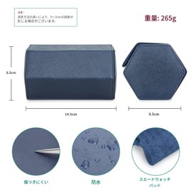 Contact's family Hexagon Dual Carry Travel Storage Watch Watch Case Watch Storage Case (Blue)
