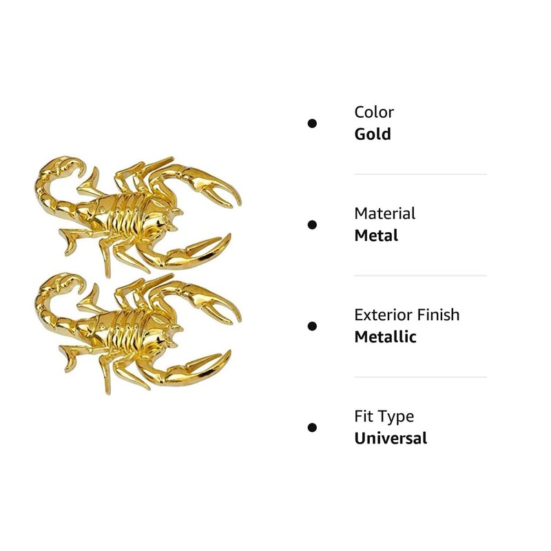 2 Pack Scorpion Sticker Car Decals 3D Funny Cool Metal