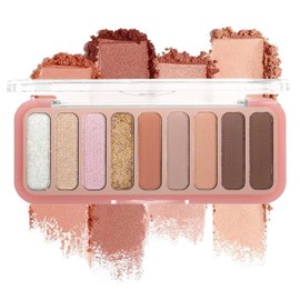 9 Colors Matte Naked Eyeshadow Palette Taupe & Brown Nude Neutral Eye Shadow Makeup Pallet Matte Pigments Naturing-Looking Ultra-Blendable Long Lasting Smooth Cement Color Shades (#2 Rose Pink)