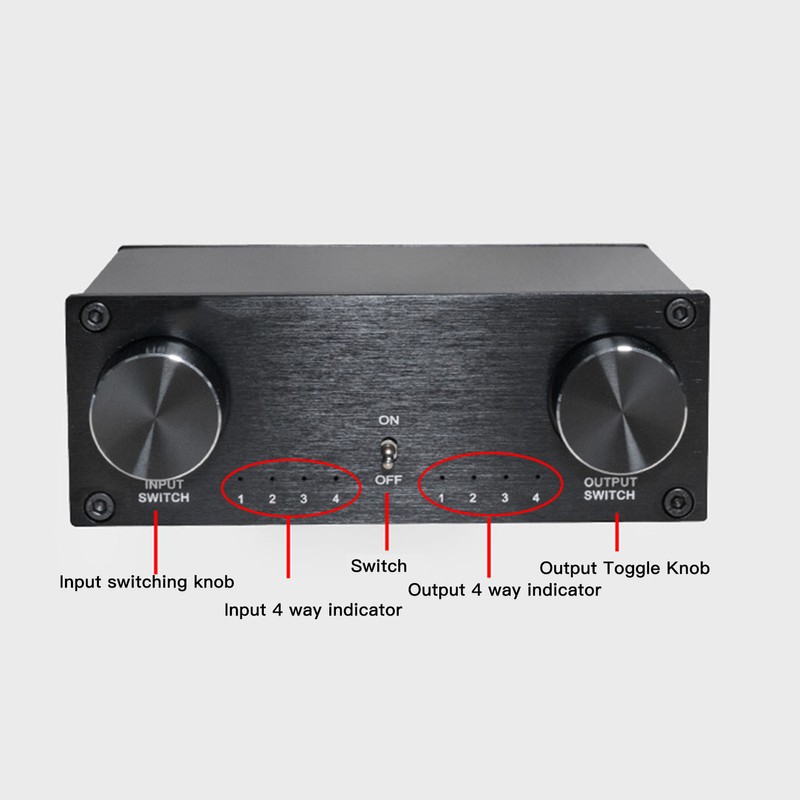 HiFi Sound Switcher 4 in 4 Out Dual Channel Gold