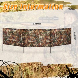 SmoothNovelty 2 Pcs Portable Ground Blinds for Deer Hunting Blind Camouflage 118 Inches x 27.6 Inches 3 Panel Blind with 4 Stakes for Easy Set up for Duck Turkey Hunting Spring Outdoor Shooting
