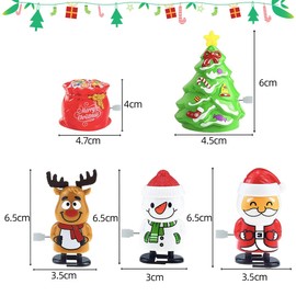 5 Pieces Children's Wind-Up Toy, Wind Up Reindeer Christmas Tree Snowman Santa Claus Figure Clockwork Toy Wind Up Figure Christmas Decoration Figures Gift for Children Baby Funny Toy