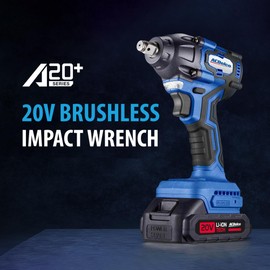 ACDelco ARI20132P 20V Brushless 1/2" Impact Wrench, Cordless Impact Wrench, 251 Ft-lbs (350Nm) Brushless 1/2 Inch Impact Wrench, 2600RPM High Torque Impact Gun,1x2.0Ah Battery Electric Impact