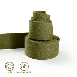 voidbiov D-Ring Buckle Yoga Strap 1.85 or 2.5M, Durable Cotton Adjustable Belt Perfect for Holding Poses, Improving Flexibility and Physical Therapy Avocado Green