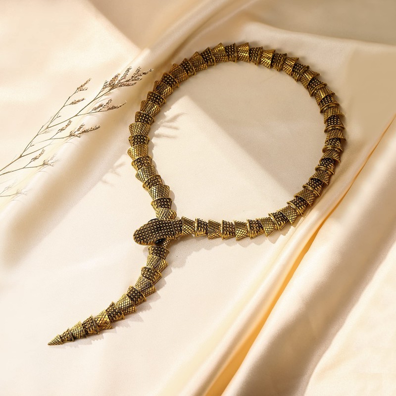 EVER FAITH Snake Necklace Costume Statement for Women Girls Punk