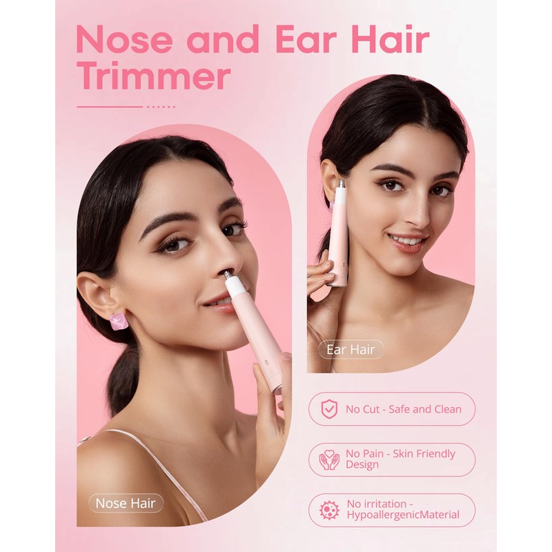 VG VOGCREST Nose Hair Trimmer for Women: Rechargeable 2 in