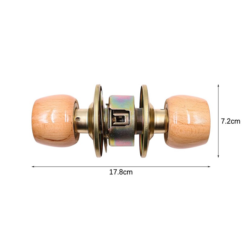 ZONADAH Entrance Beech Wood Ball Knob Set, 60mm Latch, Door