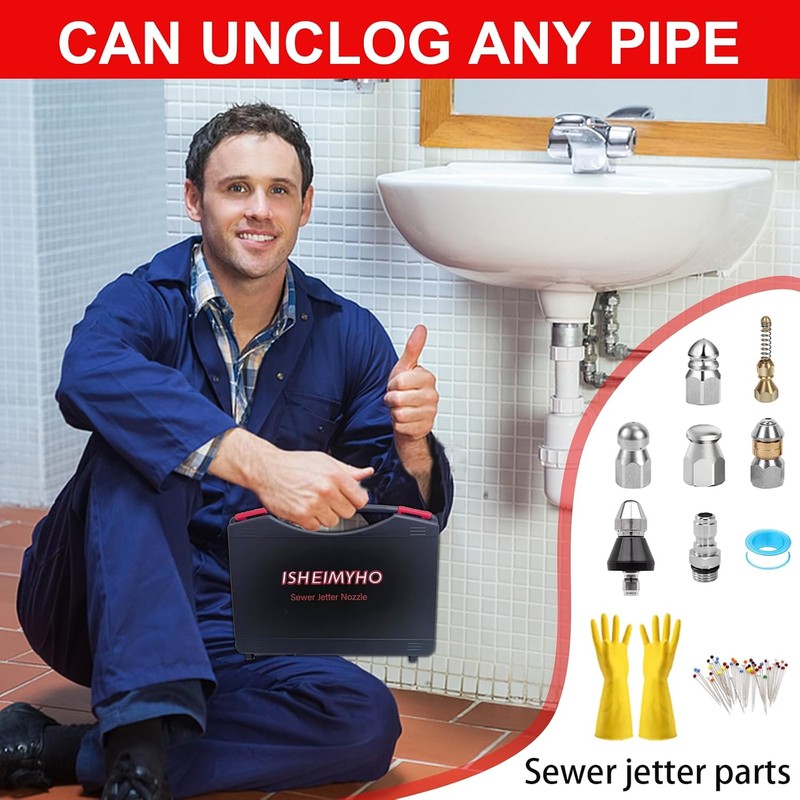 Boquillas de chorro de alcantarillado ISHEIMYHO Sewer Jetter – Set