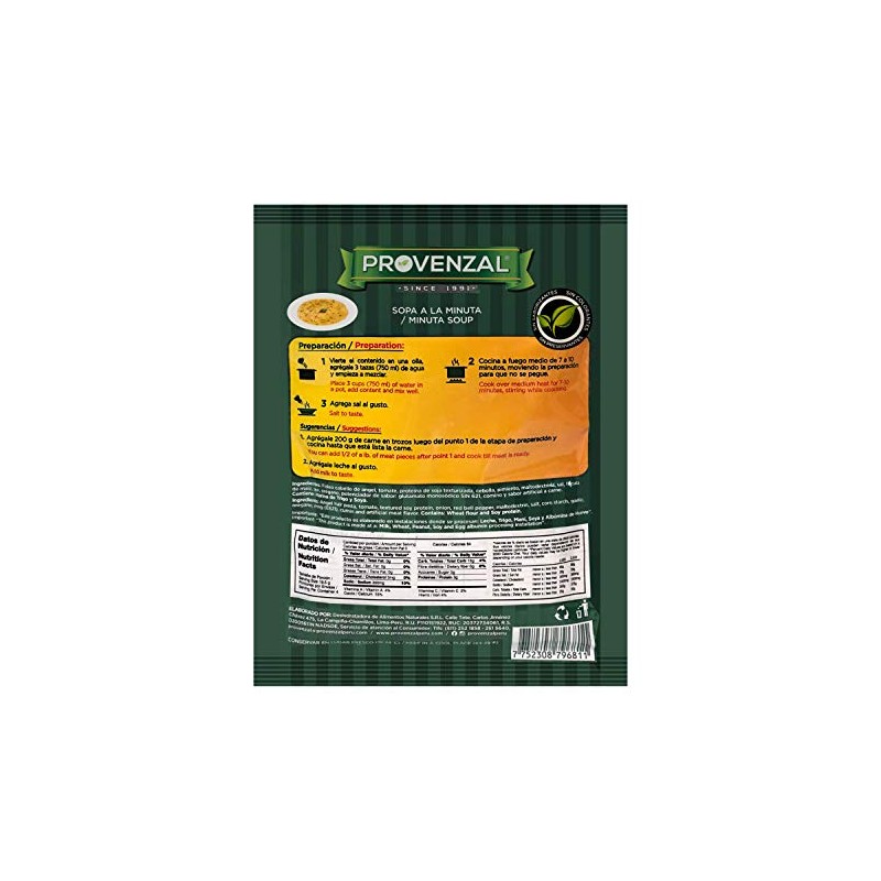 Provenzal Sopa a la Minuta Peruana 78g | Peruvian Seasoning