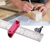 Mesee 4 Stück Stahllineal Locator, Scribe Ruler Locator, Holzbearbeitung Stahl