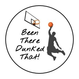 Unbranded 30 basketball stickers labels envelope seals 1.5" birthday party favors