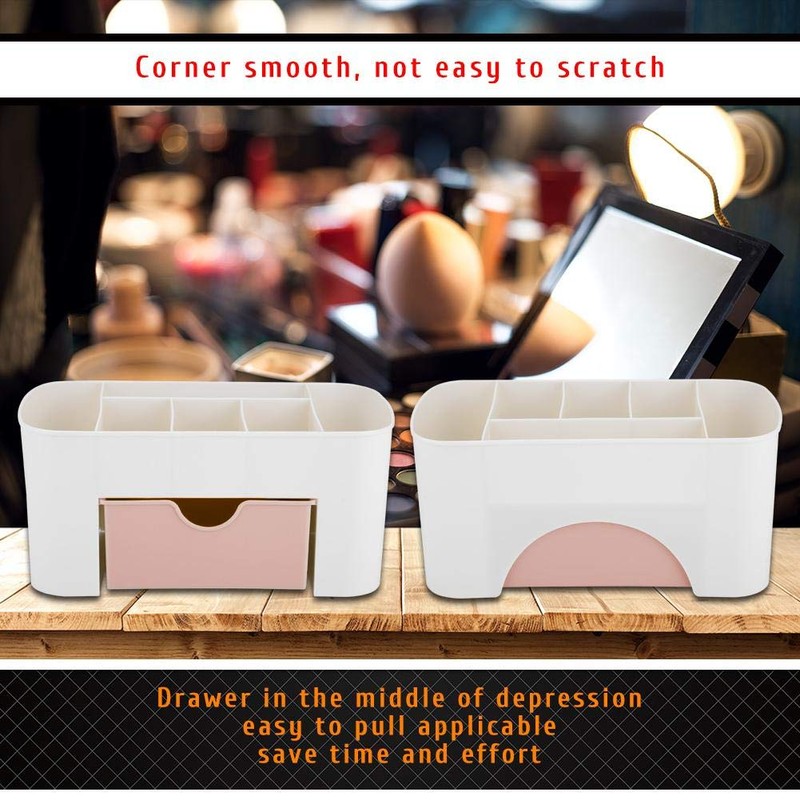 Multi-Functional Desktop Organizer with Drawer, Plastic Storage Box Jewelry Makeup