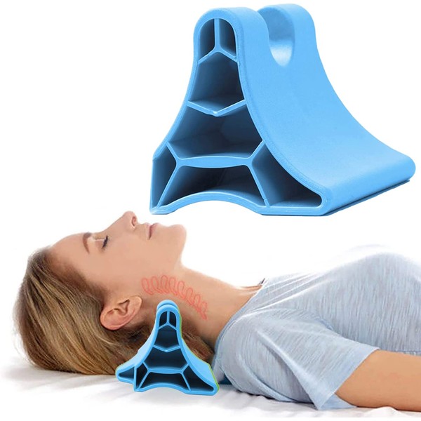 Occipital Release Tool, Portable Body Trigger Point Massager Suboccipital Release Device, Neck Shoulder Pain Relief Muscle Release Tool Manual Back Massager, Tension Headache Migraine Reliever (Blue)