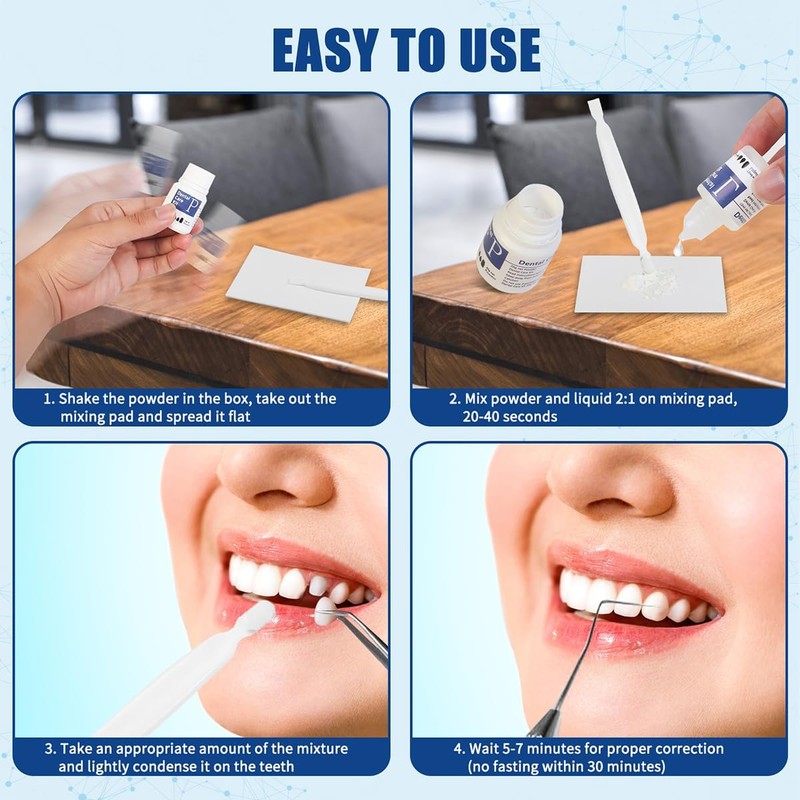 Tooth Repair Kit Zinc Oxide Eugenol Cement Dental Care Kit,