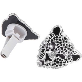 Bling Leopard Lüftungsclips Kristall Leopard Auto Diffusor Vent Clip Strass Leopard Auto Bling Zubehör Auto Innenraum Dekor (Silber)