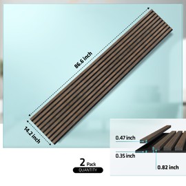 UMIACOUSTICS Wood Acoustic Panels, 2 PCS Diffusion Wall Panels, Decorative Sound Proof Panels for Home Office Cinema (Deep Walnut)