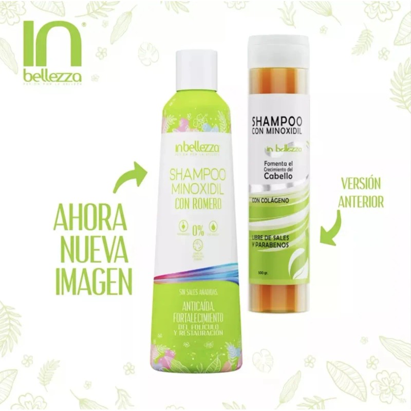 Kit De 6 Shampoo Crecimiento Cabello Anticaída Con Minoxi