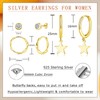 Kamise 925 Silver Earrings, 925 Sterling Silver Earrings Set for