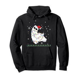 Funny Santa Alpaca Llama Christmas Xmas Decoration Pyjamas Llama Jumper Hoodie