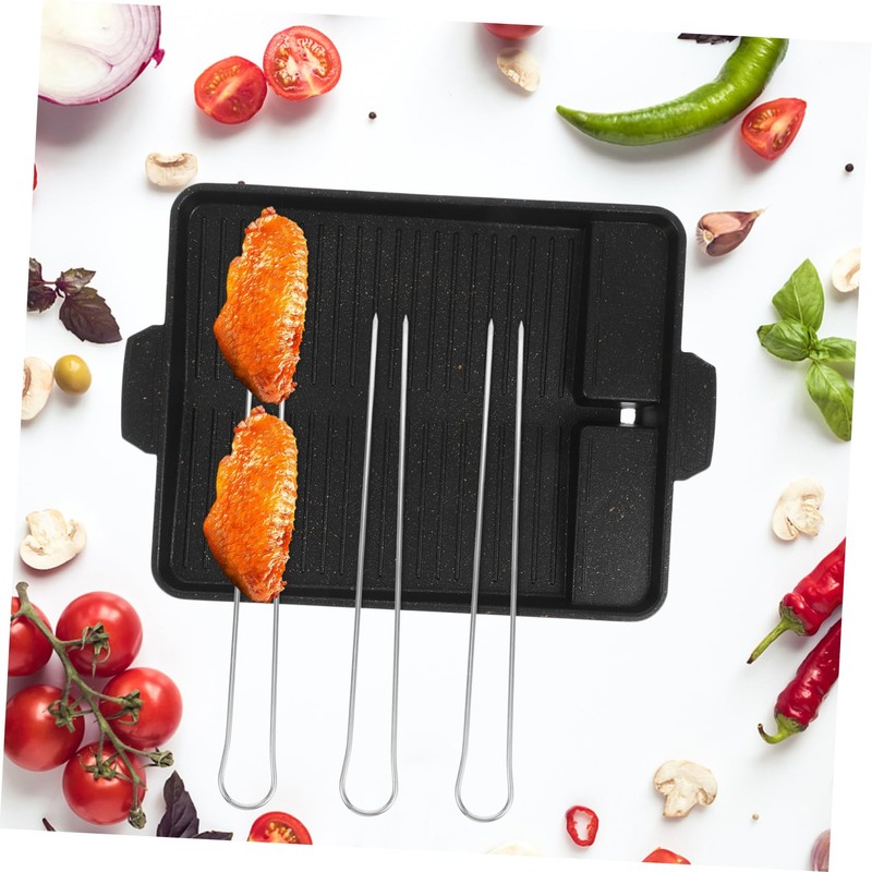 GLEAVI Family Size BBQ Tools 6 Stainless Steel U-skewers for
