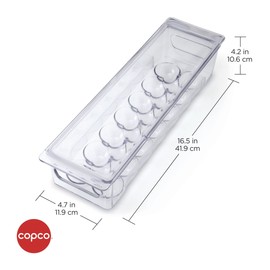 Copco Egg Fridge Bin, 16.5 x 4.7 x 4.2-Inch, Clear