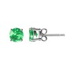 Franki Baker Genuine Round Facetted Emerald & Sterling Silver Stud