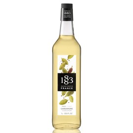 1883 Cardamom Syrup for Drinks, Made in France, 1 Liter Glass Bottle