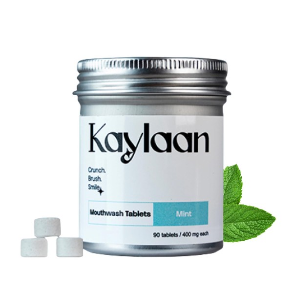 Kaylaan Mouthwash Tablets (90 Count)- Hydroxyapatite, Fluoride Free & Eco-Friendly