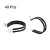 HARFINGTON 40pcs 304 Stainless Steel Cable Clamps 2 Inch Rubber