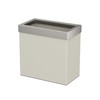Gatco Modern Rectangle Wastebasket, Matte Pearl and Satin Nickel Combo
