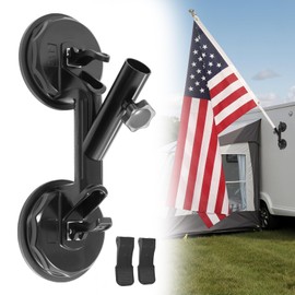 Quick Flag Mount for RVs, New Upgrade Suction Cup Flagpole Holder, Strong Suction Heavy Duty Metal RV Flag Pole Mount Compatible with Camper, Truck, Boats, Yachts
