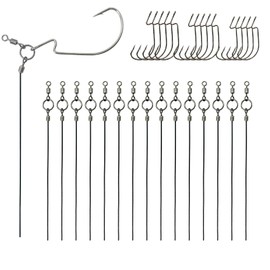 Eupheng Punch Shot Rig Kit, Tokyo Style Rig Drop Shot Punch Rig Making Accessories Including Tungsten Bullet Weights, EWG Hooks, Swivel Rigs for Bass Fishing (Punch Shot Rig Kit A)