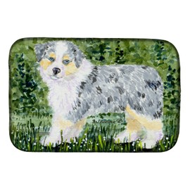 Caroline's Treasures SS8846DDM Australian Shepherd Dish Drying Mat Absorbent Dish Drying Mat Pad for Kitchen Counter Dish Drainer Mat for Countertop, 14 x 21", Multicolor