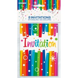 Unique Party Invitations Invites Birthday Paint Rainbow Party Decoration Supply 8ct