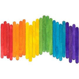 Comfy Package [200 Count] 4.5 Inch Colored Popsicle Sticks for Crafts - Multi-Purpose Wooden Sticks for ICES, Ice Cream, and More