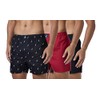 Nautica Men's Cotton Woven 3 Pack Boxer, Black Red/Sails Black,