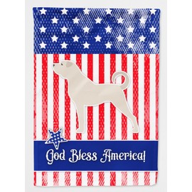Caroline's Treasures BB3377CHF USA Patriotic Anatolian Shepherd House Flag Large Porch Sleeve Pole Decorative Outside Yard Banner Artwork Wall Hanging, Polyester, House Size, Multicolor