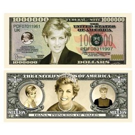 American Art Classics Princess Diana Million Dollar Bill (Pack of 5) - Best Princess Di Collectible