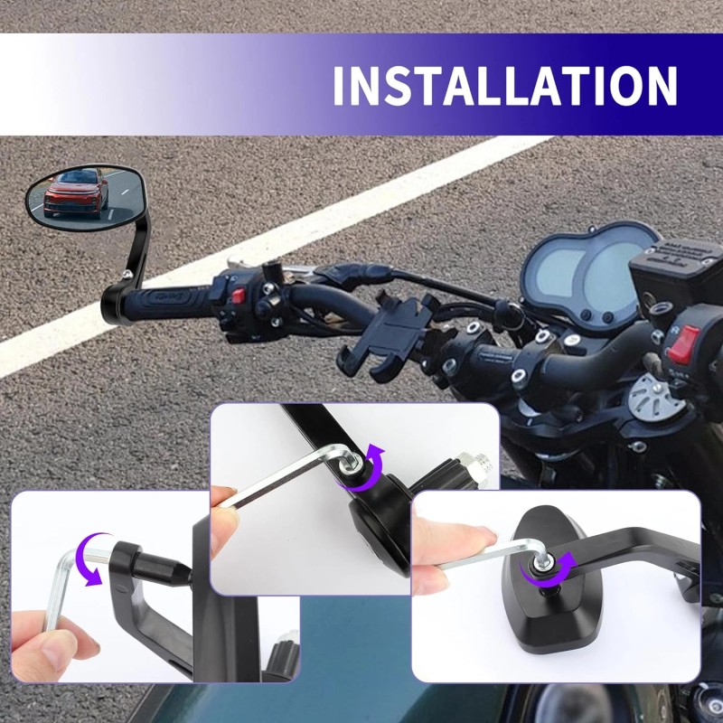 GOODFITMENT 7/8" Motorcycle Handlebars Mirrors Side View For Honda Rebel
