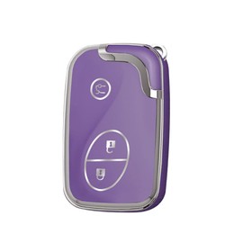 TECART Key Fob Cover Fit for Lexus Is250 Is300C Soft TPU Key Case Keychain Key Shell Box Holder Accessories 3 button, Purple, 3 button